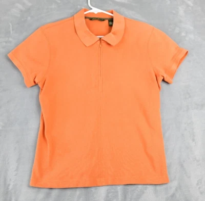 Camisa polo de golf Eddie Bauer grande naranja 1/4 cremallera para mujer Foto 1 de 4