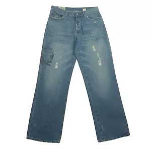 ABERCROMBIE & FITCH Mens Distressed Boot Cut Denim Jeans Blue 5 Pocket W30" L32" - Picture 1 of 12
