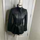 Wilson’s leather black belted minimalist leather jacket XS luxury thinsulate