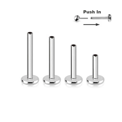 Titan Stecksystem nur Labret Stab Ohr Helix Lobe Nasen Piercing Push in Stecker - Bild 1 von 2