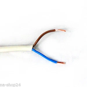 PVC Stromkabel 2x 0,75 mm² Stromleitung 5m/ 10m/ 20m Meter weiß H03VV-F - Picture 1 of 1