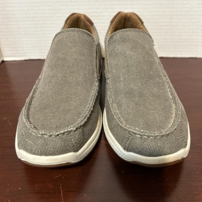 Мокасины мужские Florsheim 9 М серые холщовые и кожаные Comfortech драйверы против запаха - Изображение 1 из 4