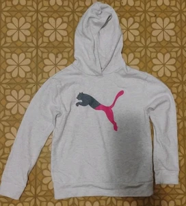 Puma Kinder Mädchen Fleece Hoodie Größe L (12-14) grau Pullover - Bild 1 von 4