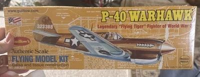 P-40 WARHAWK 501 Guillows Balsa Wood Model Flying Tiger WWII Fighter Plane Kit - Image 1 of 2