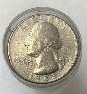 (1) ROLL OF CIRCULATED 1983 D WASHINGTON QUARTERS (40 Quarters) - Picture 1 of 3