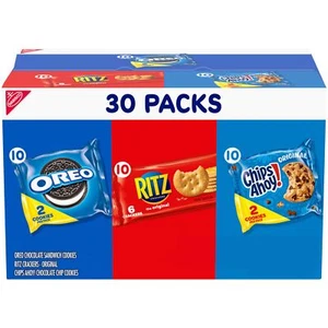 BestBy01/25 Nabisco Variety Pack 30 Snack Packs Oreo Ritz Chips Ahoy Cookies - Picture 1 of 9