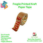 Strong FRAGILE Printed Kraft Paper Tape Rolls Self Adhesive Packaging Tapes 50m