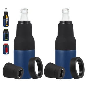 12oz Stainless Steel Can Cooler Insulated Bottles Opener, Navy Blue, 2 Pcs - Picture 1 of 6