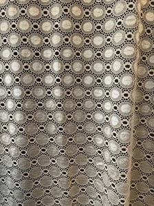 2.Yards, Beige/Gold Stretch Lace Fabric - Picture 1 of 1