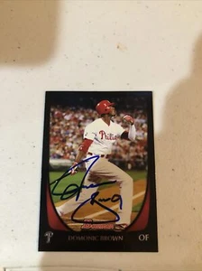 PHILADELPHIA PHILLIES- DOMONIC BROWN SIGNED AUTOGRAPH 2011 BOWMAN CARD COA - Picture 1 of 5