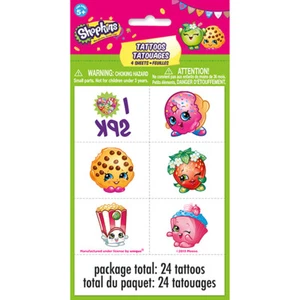 Shopkins 4 Tattoo Sheets (24 total) Birthday Party Tattoos - Picture 1 of 1