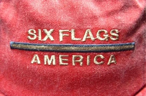 SIX FLAGS kids red bush hat Texas amusement park safari cap boonie - Picture 1 of 3