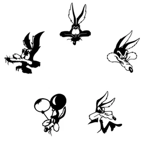 Wile E Coyote Vinyl Decal Sticker Car Window Bumper iPad iPhone Face Silhouette - Picture 1 of 10
