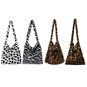 Bolsos suaves de la felpa caliente de las mujeres del patr?n de la cebra de los - Imagen 1 de 3