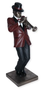 Deco Figura Jazz Músico Trompetista H 30 CM Banda Decorativa Con Trompeta - Imagen 1 de 6