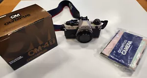 Olympus OM-4T Titanium Champagne 35mm SLR Camera Body with Box - near mint - Picture 1 of 14