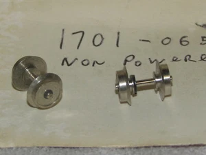 2 PART# 1701-065 & # P-600-015 N SCALE FRONT WHEEL SET BY AHM RIVAROSSI LIMA NEW - Imagen 1 de 3