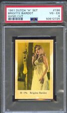 1961 Dutch Gum Card H Set #196 BRIGITTE BARDOT Actress Wearing Nightgown PSA 4