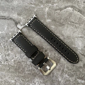 Cinturino orologio pelle scamosciata nero imbottito per NUOVO Apple Watch Ultra 1 2 49 mm - Foto 1 di 15