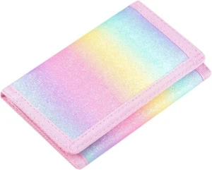 RFID Kids Wallets for Girls, Little Girls Wallet for Kids, Rainbow Glitter 01 - Picture 1 of 6