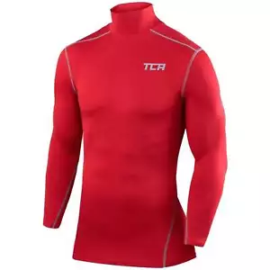 TCA Pro Performance Mock Junior Compression Top Red Long Sleeve Kids Running Run - Picture 1 of 2
