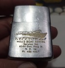 Rare 1965 Wells Boat Rental New Orleans La Acid Etched Advertising Zippo