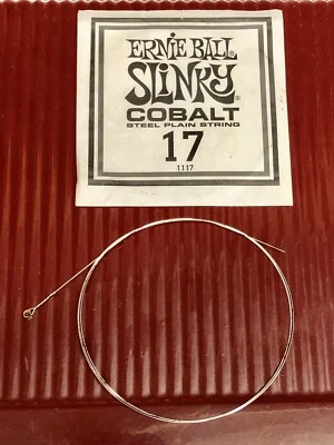 Vintage NOS Ernie Ball Slinky Cobalt 17 Steel Plain Electric Guitar String NIP - Image 1 of 4