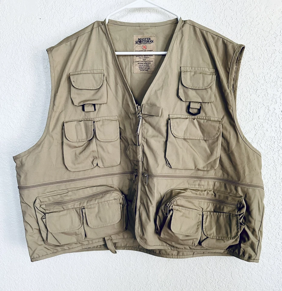 Chaleco de pesca Master Sportsman caqui al aire libre/talla 2XL Foto 1 de 3