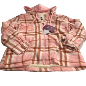 Buffalo Outdoors Women's Rosey Plaid Sherpa Lined Hooded Fleece Jacket Medium - Picture 1 of 3