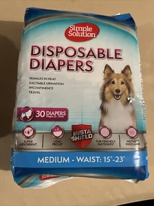 Disposable Dog Diapers Size Medium 15”-23” Waist New Unopened  - Picture 1 of 3