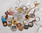 Job Lot Bundle of 20 Assorted Novelty Round Theme Keyrings & Bag Charms Inc Coin