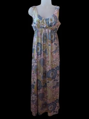Camisón Vintage Vanity Fair Pastel Psicodélico Cereza Nylon Cintura Imperio M Foto 1 de 4