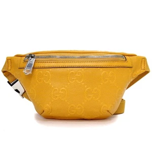 GUCCI Small Belt Bag Bumbag Gg Embossed Leather, Yellow 658582 - Picture 1 of 10
