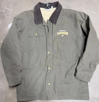 Chaqueta de Granero Reebok Apparel Green Bay Packers Invierno Lona Forrada Sherpa Talla Grande Foto 1 de 4