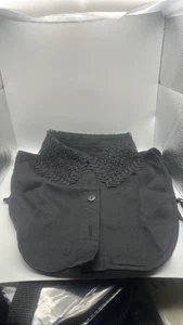 Women Black Lace Floral Detachable Collar Shirt Bib - Picture 1 of 5