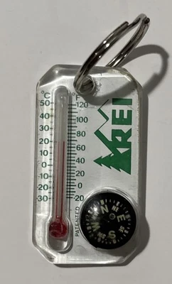 Vintage Advertising REI Thermometer Compass Key Chain - Image 1 of 4