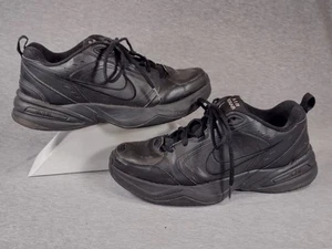 Nike Air Monarch Training Running Shoes Mens 11 Black Leather 415445-001 Read - Picture 1 of 14