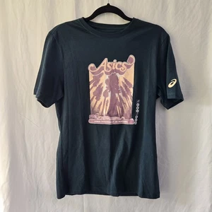 Asics Graphic T Shirt Unisex Small Green Sustainably Sourced Cotton - Picture 1 of 11