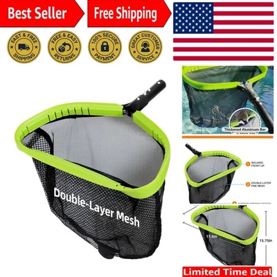 Red skimmer de piscina de doble capa de alta resistencia con marco de agarre cómodo - 17,5"" Foto 1 de 4