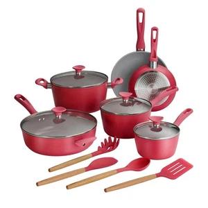 Juego de utensilios de cocina de cerámica Tramontina de 14 piezas en rojo - Imagen 1 de 11