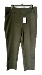 NWT Women 14S CROFT & BARROW The Effortless Stretch Pants Pull On Straight Green - Picture 1 of 15