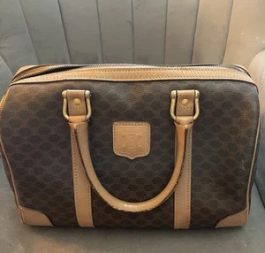 CELINE Macadam handbag Boston bag leather PVC Brown - Picture 1 of 12