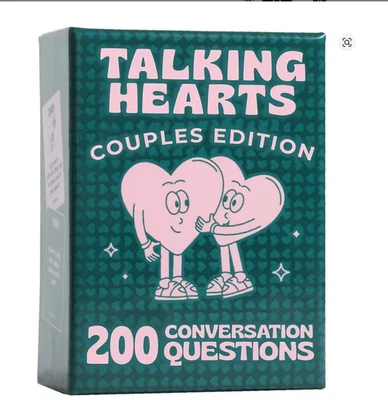 Juego de cartas para parejas Talking Hearts - 200 preguntas de conversación y 2 comodines Foto 1 de 4