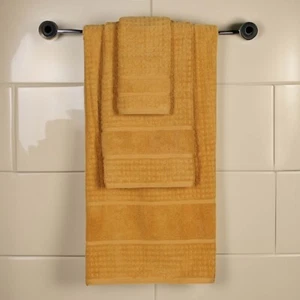 Zero Twist Cotton Solid Waffle Honeycomb Assorted 3 Piece Towel Set - Picture 1 of 95