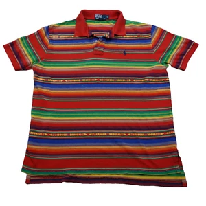 Polo Ralph Lauren Polo Shirt Men's Large Striped Native American Southwest - Picture 1 of 17
