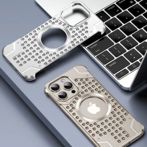 Funda Magsafe hueca sin borde con logotipo de metal de disipación de calor para iPhone 15 Pro Max 16 - Imagen 1 de 21