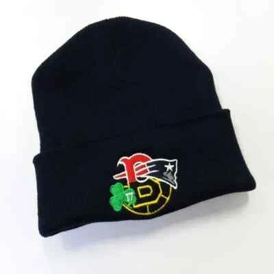 Gorro de invierno tejido azul Nueva Inglaterra Boston 4 Team Bruins Celtics Medias Rojas Foto 1 de 2