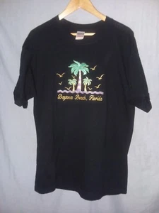 EMBROIDERED DAYTONA BEACH NAVY BLUE T-SHIRT SIZE L - Picture 1 of 4