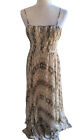 Olivaceous Maxi Dress Animal Print Pleated Spagetti Strap Size Medium NWT