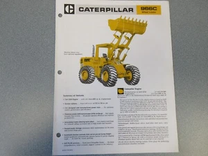 Caterpillar 966C Wheel Loader Brochure 6 Page Good Condition - Picture 1 of 1